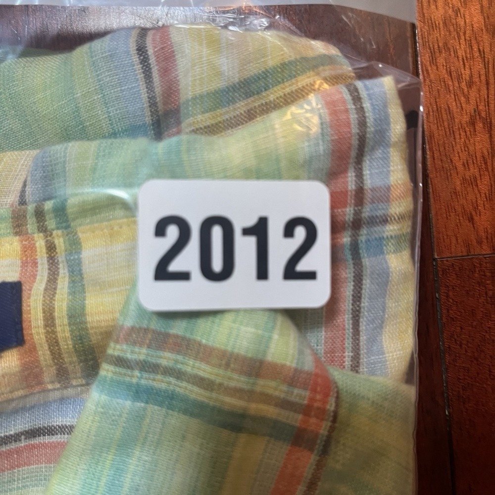 Vintage Alan Flusser Shirt Mens XL Multicolor Plaid Button Up Short slv Y2K 90s - Picture 6 of 6